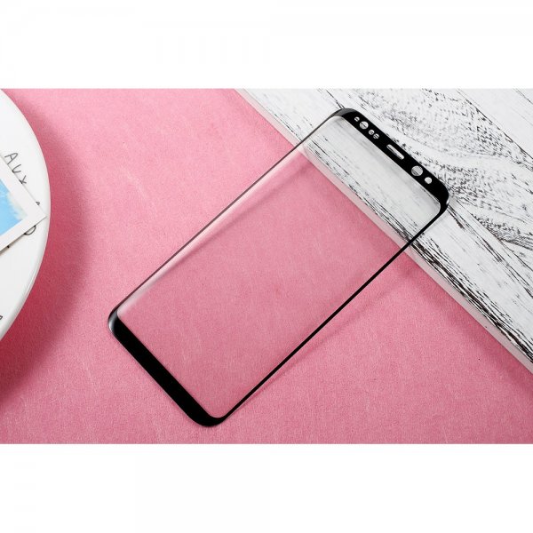 Näytönsuoja av Härdat Lasi till Samsung Galaxy S8 Full Size 3D Välvd Musta
