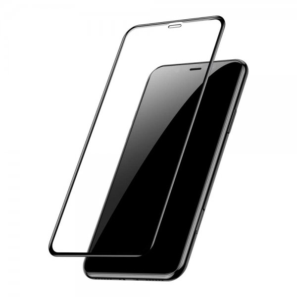 Näytönsuoja Karkaistua Lasia 0.23mm 9H PET Kant Full Size iPhone Xr/11 Musta