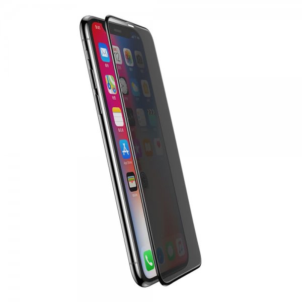 Näytönsuoja i Härdat Lasi Anti-peeping Full Size iPhone Xs Max/11 Pro Max Musta
