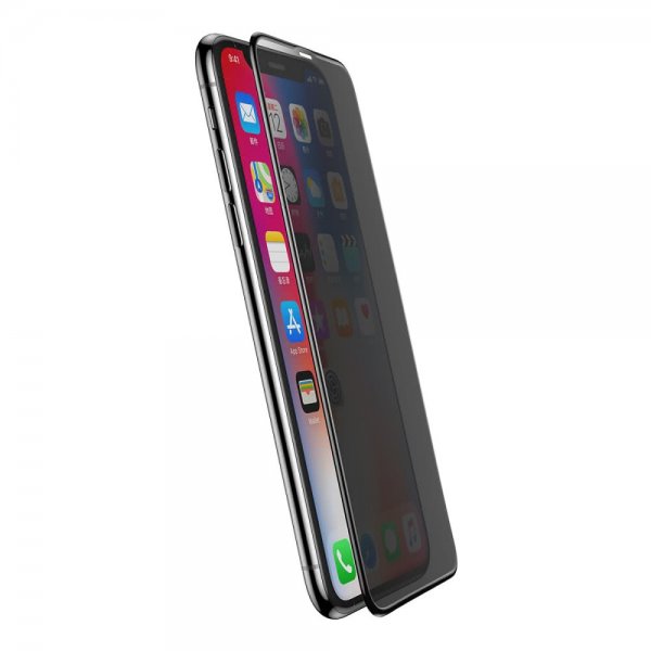 Näytönsuoja till iPhone Xs Max/11 Pro Max Härdat Lasi Privacy Full Size Musta