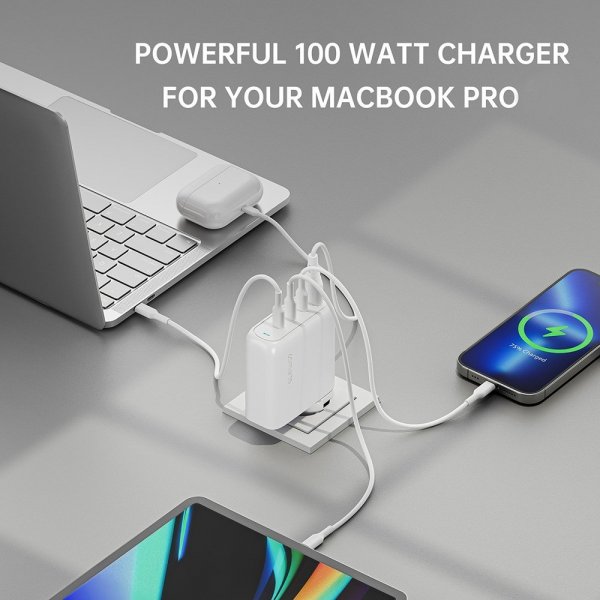 Työpöytä Laturi GaN Flex Pro 100W 3 USB-C+1 USB-A
