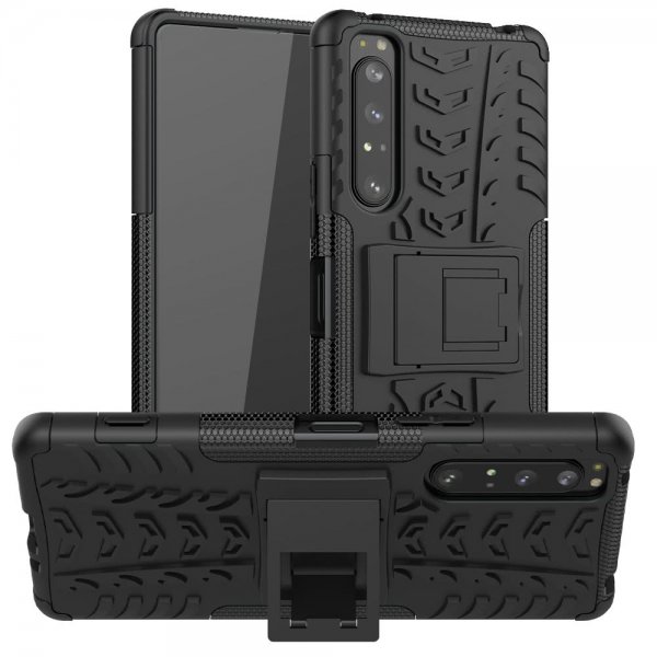 Sony Xperia 1 II Kuori Rengaskuvio Telinetoiminto Musta