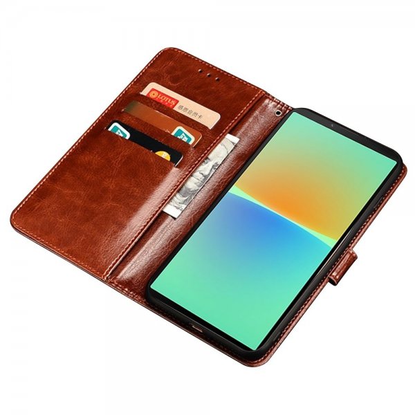 Sony Xperia 1 V Kotelo Nahkarakenne Sininen