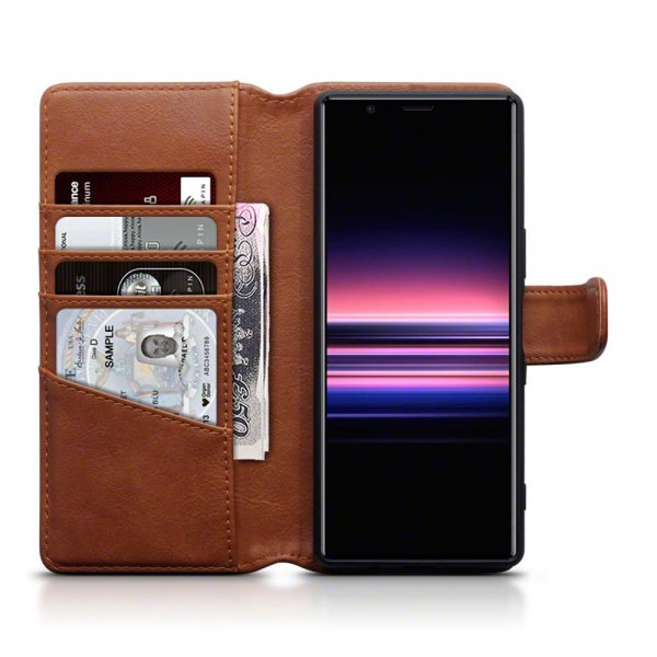 Sony Xperia 10 III Kotelo Essential Leather Maple Brown