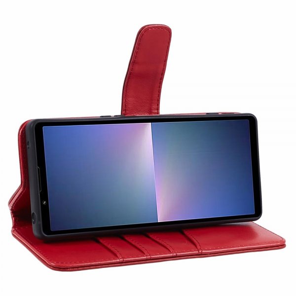 Sony Xperia 5 V Kotelo Essential Leather Poppy Red