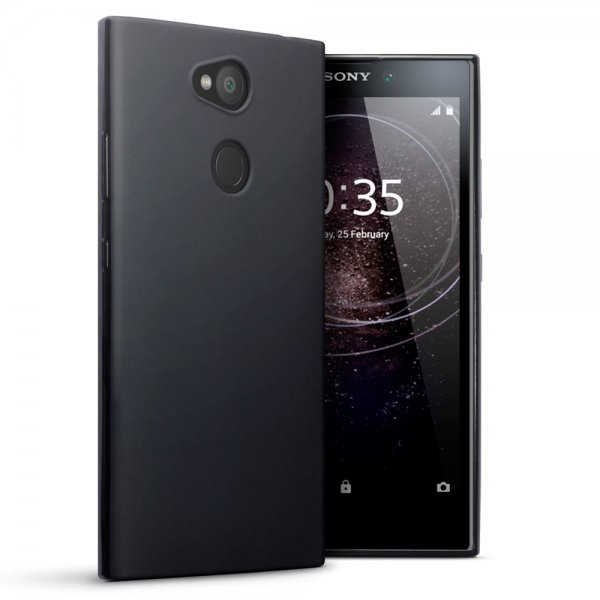Sony Xperia L2 Suojakuori TPU-materiaali-materiaali Matta Musta