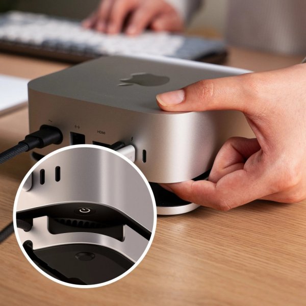 Mac Mini M4 -teline & Hub SSD-kotelolla, hopea