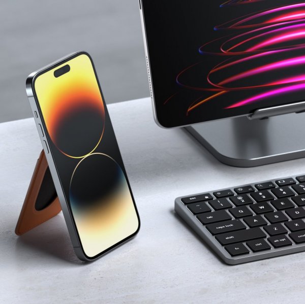 Korttipidike Vegan-Leather Magnetic Wallet Stand Ruskea