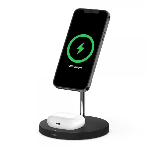 Langaton laturi BOOST↑CHARGE™ PRO 2-in-1 Wireless Charger Stand MagSafe Musta