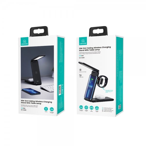 Langaton laturi US-CD181 3-in-1 lampulla 15W