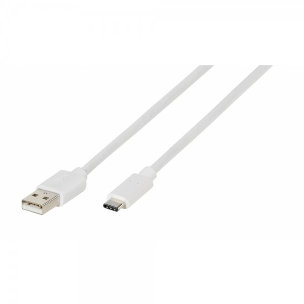 Type C till USB 2.0 Kabel 1.2 Meter Vit