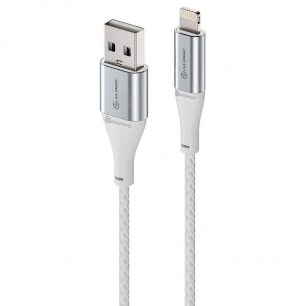 Ultra USB-A että Lightning-kaapeli 1.5 m Hopea
