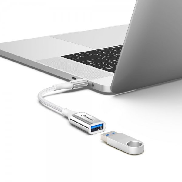 Ultra USB-C että USB-A adapteriit 15 cm Hopea