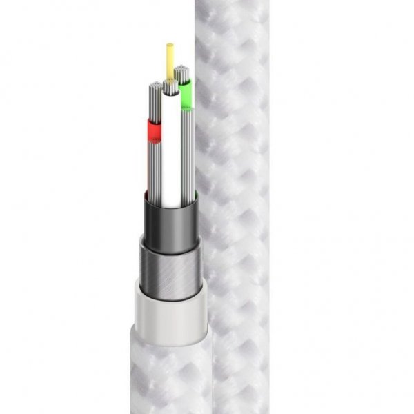 Ultra USB-C että USB-C kaapeli 5A/480Mbps 30 cm Hopea