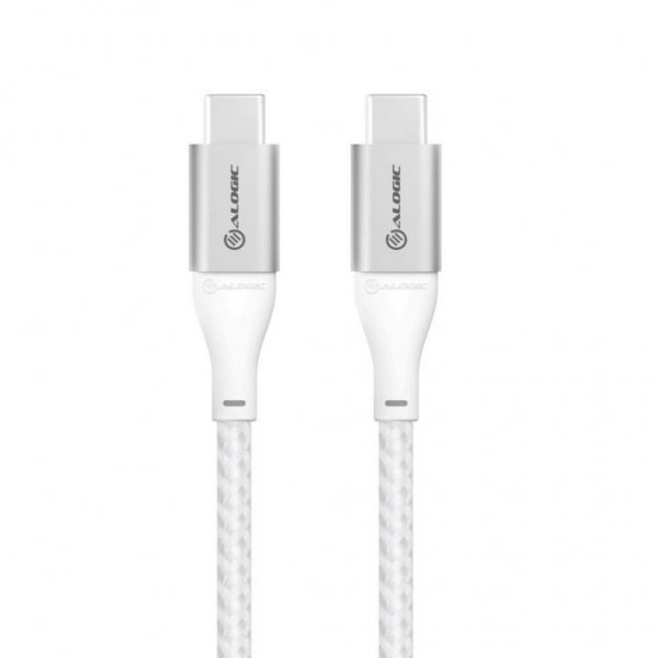 Ultra USB-C että USB-C kaapeli 5A/480Mbps 30 cm Hopea