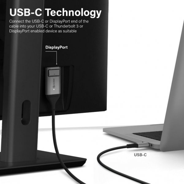 Ultra USB-C Male To DisplayPort Female 4K adapteriit @60Hz 15cm