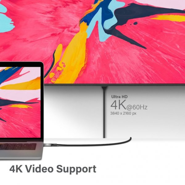 Ultra USB-C että HDMI kaapeli 4K @60Hz 1 metri
