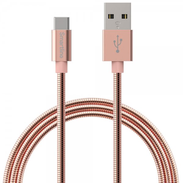 USB-C Kaapeli 1m Metalliic Ruusukulta