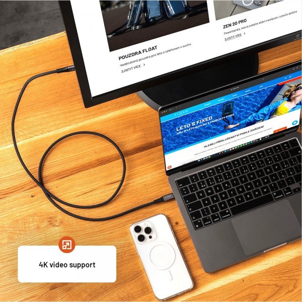 USB-C Media Kaapeli USB4 gen 2 240W 2m