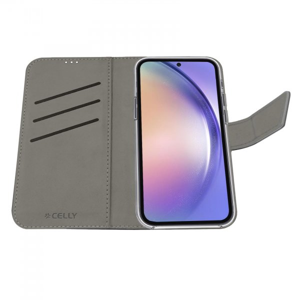 Samsung Galaxy A55 Kotelo Wally Wallet Case Musta