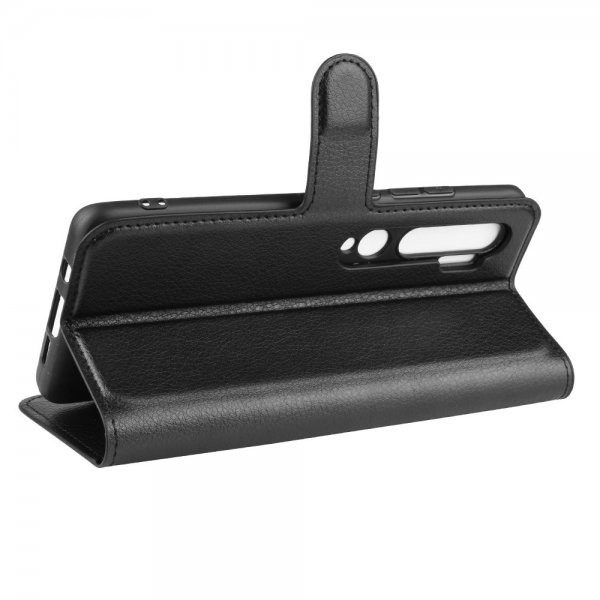 Xiaomi Mi Note 10/Mi Note 10 Pro Kotelo Litchi Musta