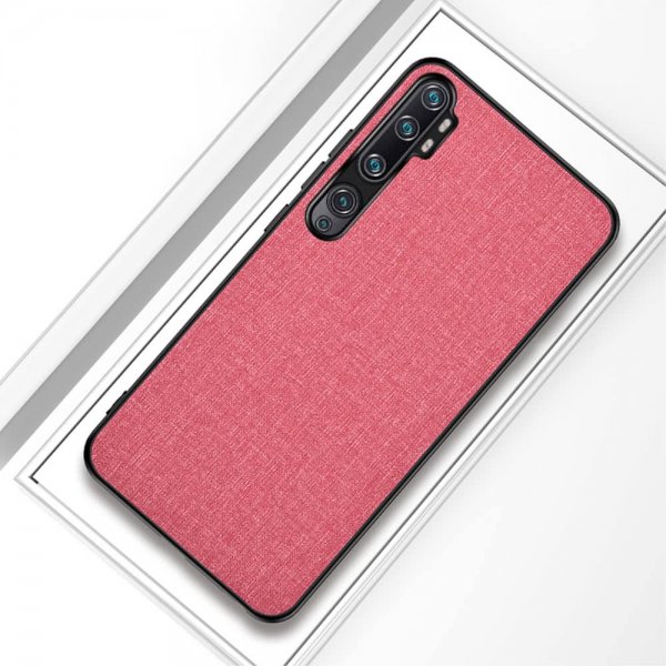 Xiaomi Mi Note 10/Mi Note 10 Pro Suojakuori Kangastekstuuri Vaaleanpunainen