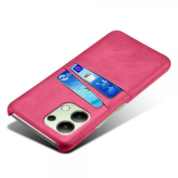 Xiaomi Redmi Note 13 4G Kuori ja Kaksi Korttitaskua Magenta