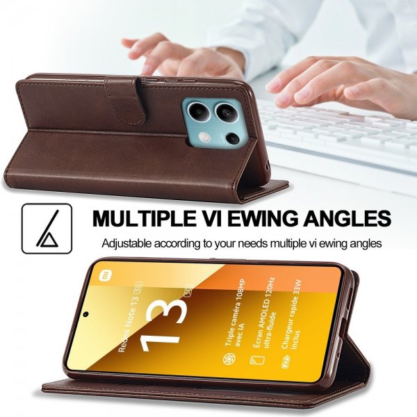 Xiaomi Redmi Note 13 5G Kotelo Korttitaskulla Telinetoiminto Ruskea